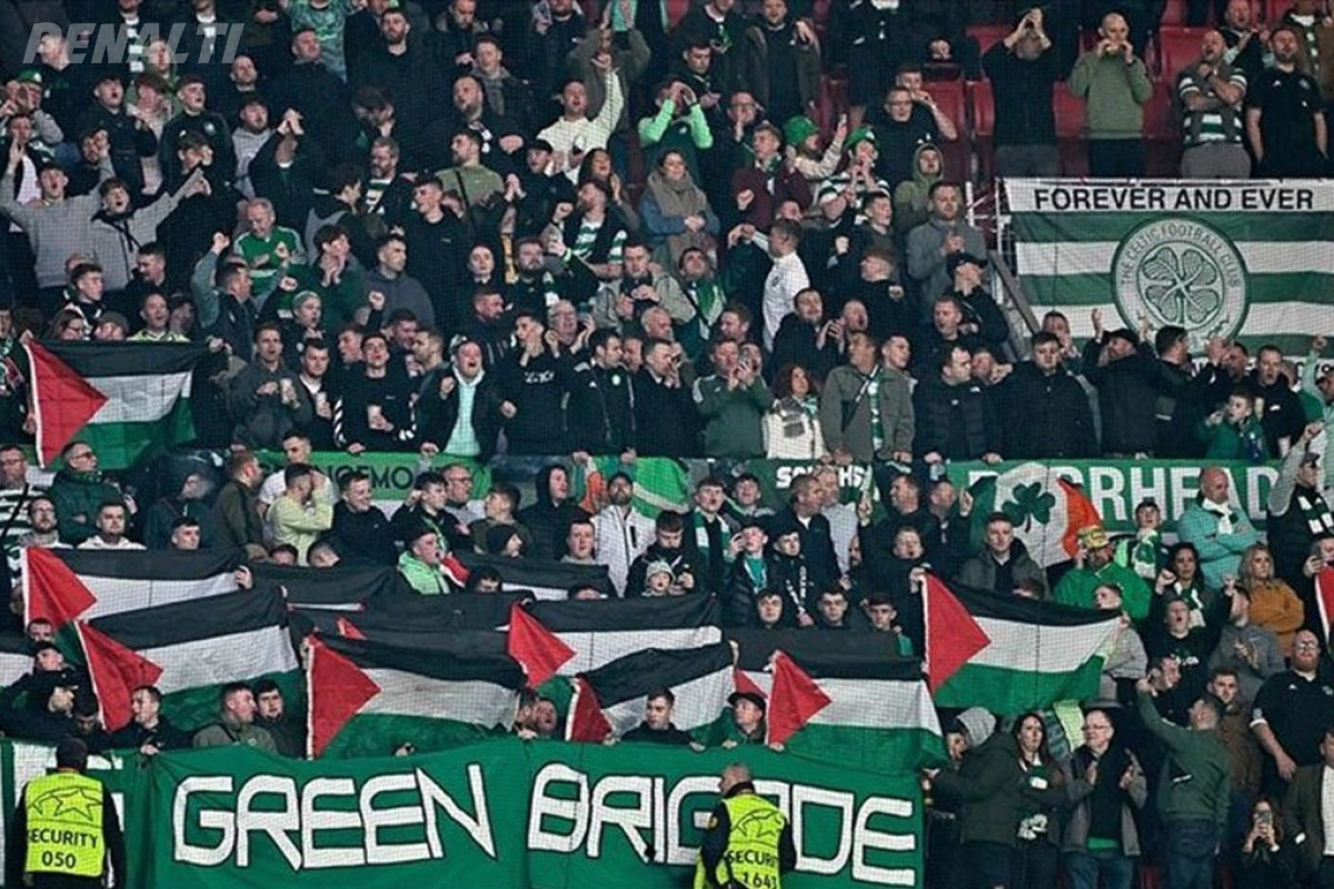 Celtic Taraftarları, Filistin&#039;e Destek İçin Tribün Cezalarına Rağmen Bayraklarını Sallıyor!